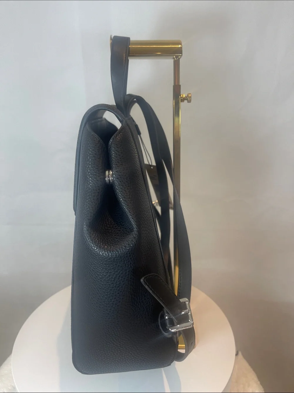 Michael Kors Black MK Logo Pattern Backpack , Size Medium.